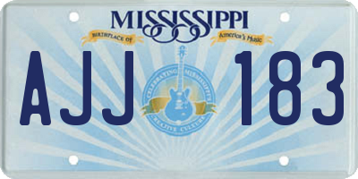 MS license plate AJJ183