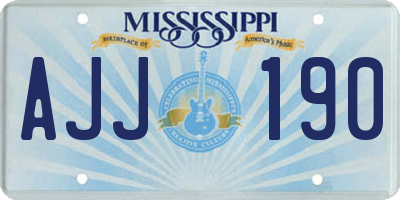 MS license plate AJJ190