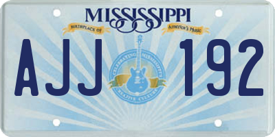 MS license plate AJJ192