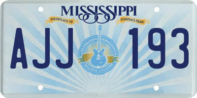 MS license plate AJJ193