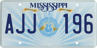 MS license plate AJJ196