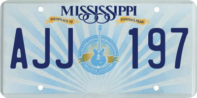 MS license plate AJJ197