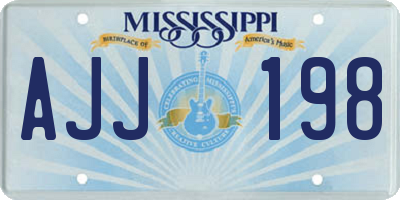 MS license plate AJJ198