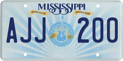 MS license plate AJJ200