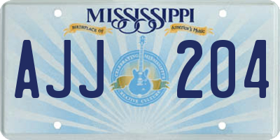 MS license plate AJJ204