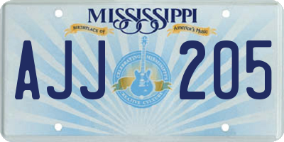 MS license plate AJJ205
