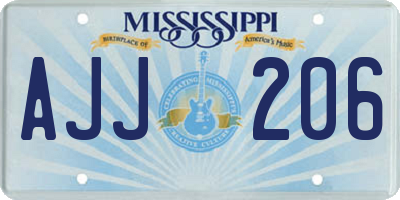 MS license plate AJJ206