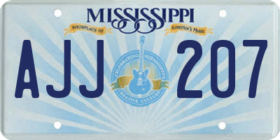 MS license plate AJJ207