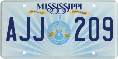 MS license plate AJJ209