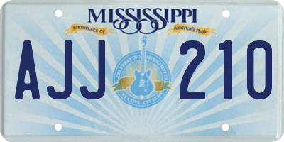 MS license plate AJJ210