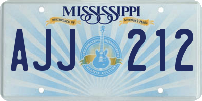 MS license plate AJJ212