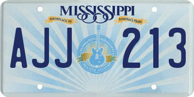 MS license plate AJJ213