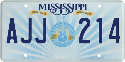 MS license plate AJJ214