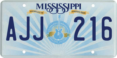 MS license plate AJJ216