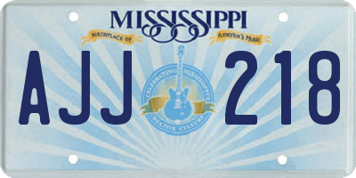 MS license plate AJJ218