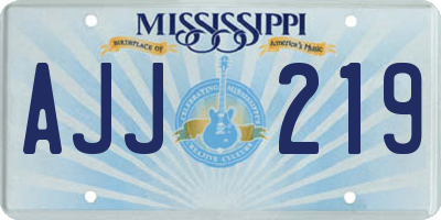 MS license plate AJJ219