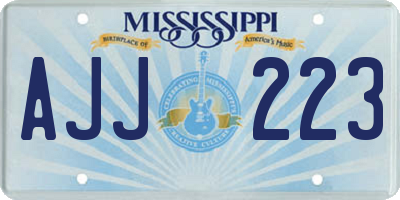 MS license plate AJJ223