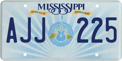 MS license plate AJJ225