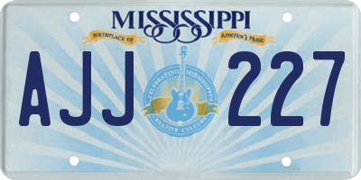 MS license plate AJJ227
