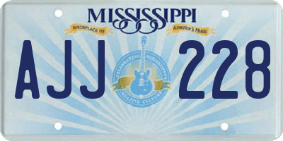 MS license plate AJJ228