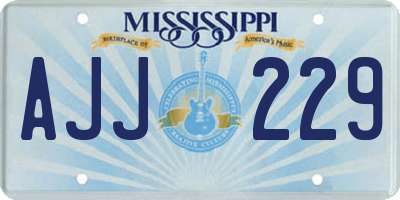 MS license plate AJJ229