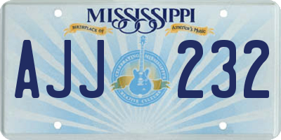 MS license plate AJJ232