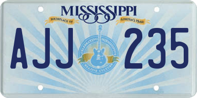 MS license plate AJJ235