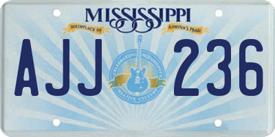 MS license plate AJJ236