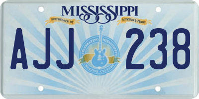 MS license plate AJJ238