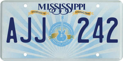 MS license plate AJJ242
