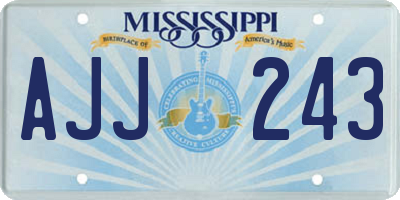 MS license plate AJJ243