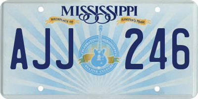 MS license plate AJJ246