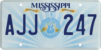 MS license plate AJJ247