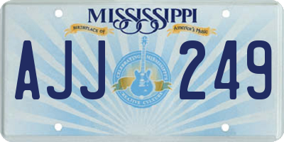 MS license plate AJJ249