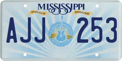 MS license plate AJJ253