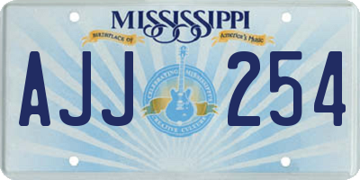 MS license plate AJJ254