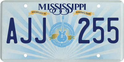 MS license plate AJJ255