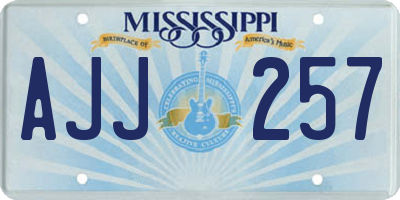 MS license plate AJJ257