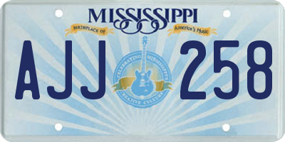 MS license plate AJJ258