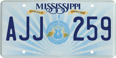 MS license plate AJJ259
