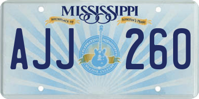 MS license plate AJJ260