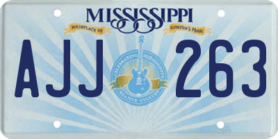 MS license plate AJJ263