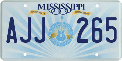 MS license plate AJJ265
