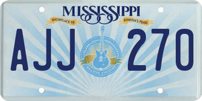 MS license plate AJJ270