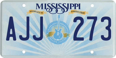 MS license plate AJJ273