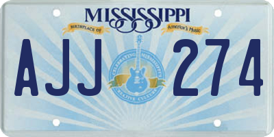 MS license plate AJJ274