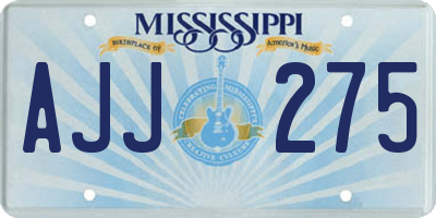 MS license plate AJJ275