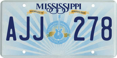 MS license plate AJJ278