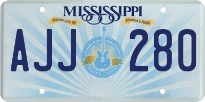 MS license plate AJJ280