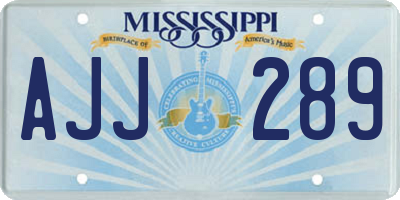 MS license plate AJJ289